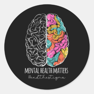 Het stigma psychische gezondheidsproblemen mentaal ronde sticker
