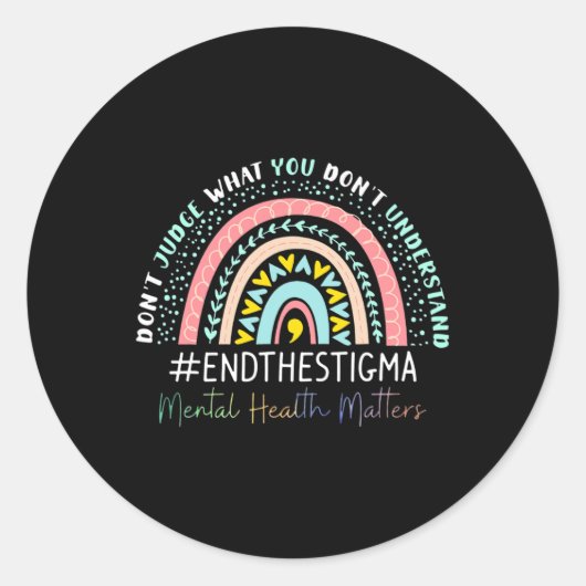 Het stigma regenboog ronde sticker (Voorkant)