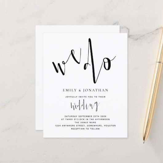 Het stijlvolle manuscript van de begroting wij voe (Voorkant / Achterkant in situ)