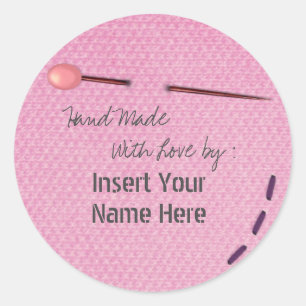 Het stikken Hand-Made Douane Ronde Etiket Sticker