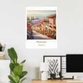 Het Stille Dorp Provence in Waterverf Poster (Thuiskantoor)