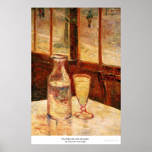 Het stille leven met Absinthe door Vincent van Gog Poster (Voorkant)