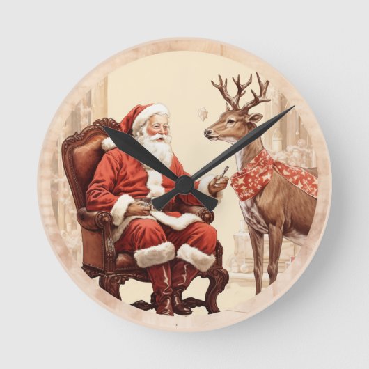 Het stille moment van de Kerstman Ronde Klok (Voorkant)