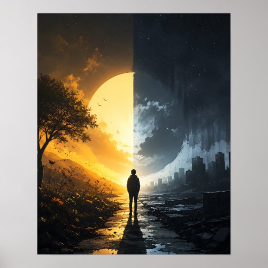 Het Stille Pad Tussen Licht en Duisternis Poster (Voorkant)