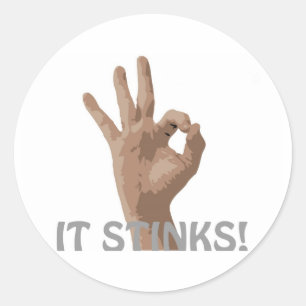 Het stinkt! ronde sticker