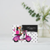 Het Stip van de Mode van het Meisje van de Autoped Visitekaartje (Staand voorkant)