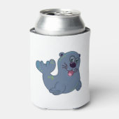 Het Stoffen Zegel Bij Zazzle Mascotte Logo Karakte Blikjeskoeler (Blikje Voorkant)