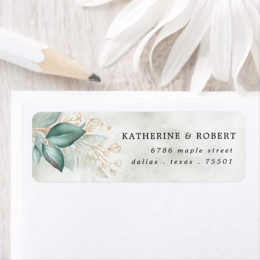 het stoffige groene goud eucalyptus greenery adres etiket (Insitu)