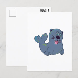 Het Stofzegel Bij Zazzle Mascotte Logo Karakter Briefkaart