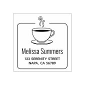 Het stomen van Koffiekop ontworpen Adres Rubberstempel (Afrduk)