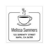 Het stomen van Koffiekop ontworpen Adres Zelfinktende Stempel (Design)