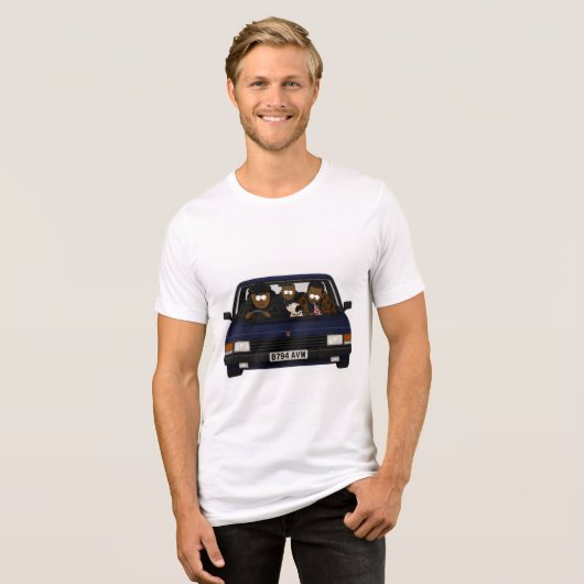 "Het stond schuin" Tri-Blend Shirt (Voorkant volledig)