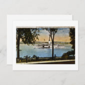 het stoomschip in het noorden van de rivier de St. Briefkaart (Voorkant / Achterkant)