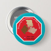 Het stoppen van infecties is in onze handen Handhy Ronde Button 7,6 Cm (Voorkant /achterkant)