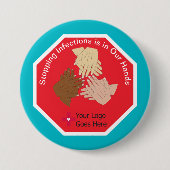 Het stoppen van infecties is in onze handen Handhy Ronde Button 7,6 Cm (Voorkant)