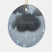 Het Storm aanwakkeren Gepersonaliseerde regenachti Keramisch Ornament (Links)