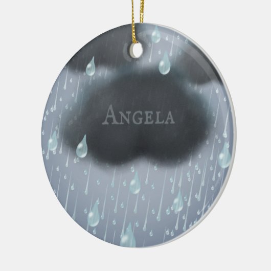 Het Storm aanwakkeren Gepersonaliseerde regenachti Keramisch Ornament (Links)