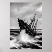 Het storm op het zee | AI Art Poster (Voorkant)