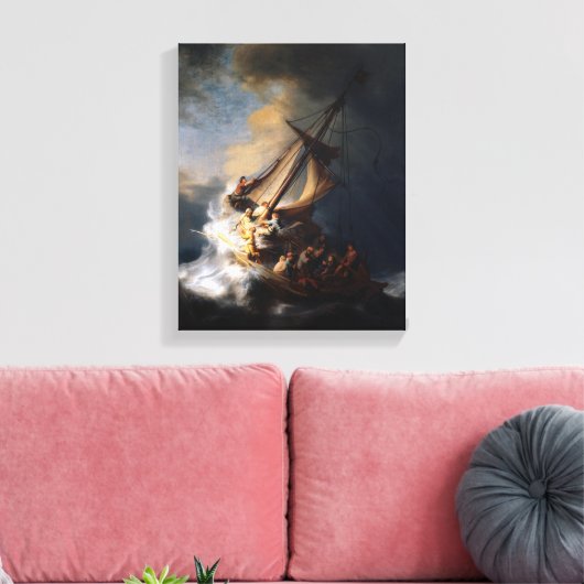 Het Storm op het Zee van Galilea Canvas Afdruk (Insitu (Woonkamer))