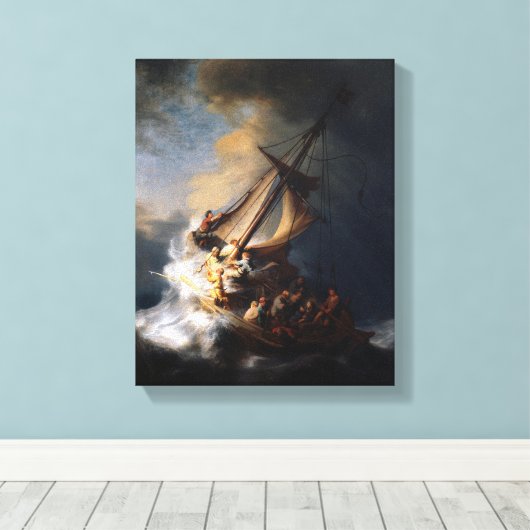 Het Storm op het Zee van Galilea Canvas Afdruk (Insitu (Houten vloer))