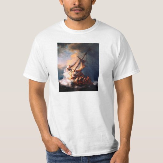 Het Storm op het Zee van het schilderen van Galile T-shirt (Voorkant)