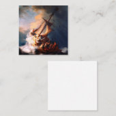 Het Storm op het Zee van het schilderen van Galile Vierkante Visitekaartje (Voorkant / Achterkant)