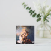 Het Storm op het Zee van het schilderen van Galile Vierkante Visitekaartje (Staand voorkant)