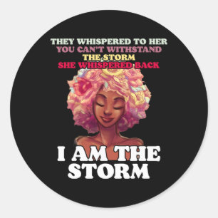 Het Storm Sterke Zwarte Vrouwen Empower Vrouwen Zw Ronde Sticker