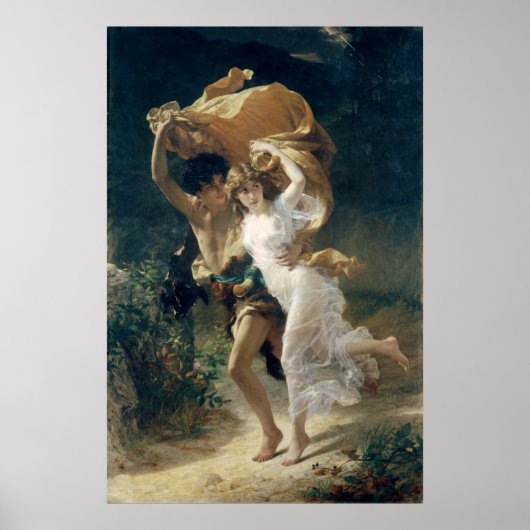 Het Storm van Pierre Auguste Cot Poster (Voorkant)