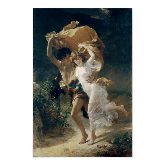 Het Storm van Pierre Auguste Cot Poster (Voorkant)