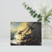 Het Storm van Rembrandt Postc op het Zee van Galil Briefkaart (Staand voorkant)
