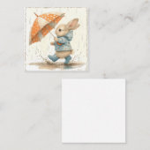 Het Storm verwekken met Smiles: Bunny Rain Notitiekaartje (Voorkant / Achterkant)