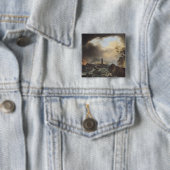 Het Storm Vierkante Button 5,1 Cm (In situ)