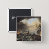 Het Storm Vierkante Button 5,1 Cm (Voorkant /achterkant)