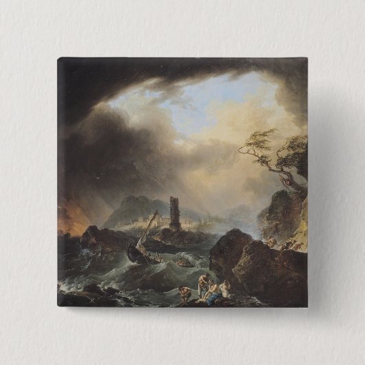 Het Storm Vierkante Button 5,1 Cm (Voorkant)