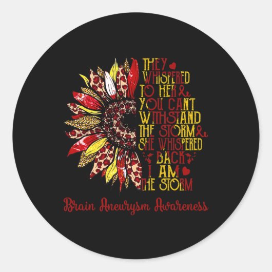 Het Storm Zonnebloem Luipaard Brain Aneurysm Warri Ronde Sticker (Voorkant)