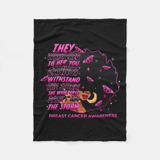 Het Storm Zwarte Vrouwen Borstkanker Krijger Roze Fleece Deken (Voorkant)