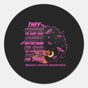 Het Storm Zwarte Vrouwen Borstkanker Krijger Roze  Ronde Sticker