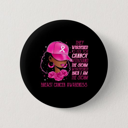 Het Storm Zwarte Vrouwen Borstkanker Overlevende R Ronde Button 5,7 Cm (Voorkant)