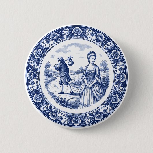 Het stormachtige vertrek ronde button 5,7 cm (Voorkant)