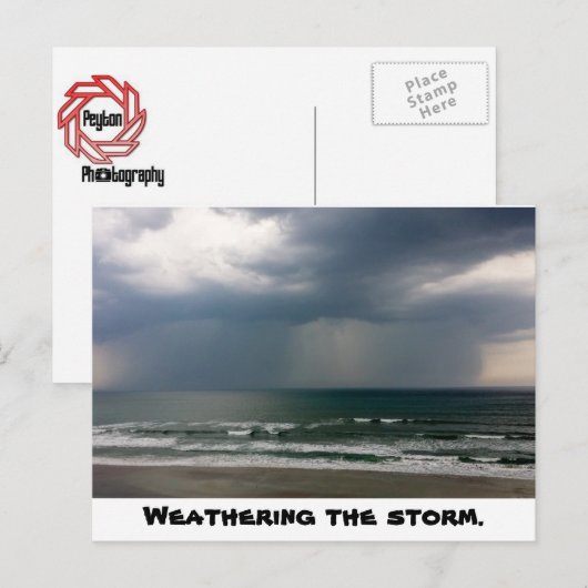 Het Stormen ansichtkaart doorstaan Briefkaart (Voorkant / Achterkant)