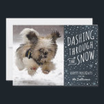 Het stormen door de Kaart van het Huisdier van de<br><div class="desc">Een pret,  sneeuwontwerp dat met het familiehuisdier kan pronken.</div>