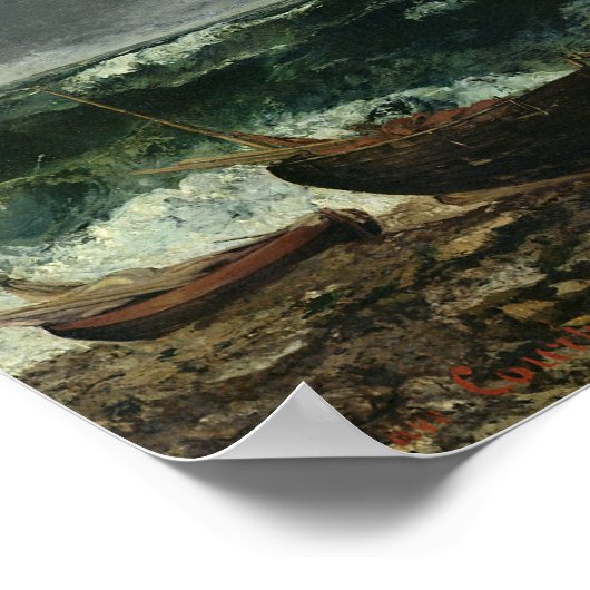 Het Stormy Zee of, The Wave, 1870 Poster (Hoek)