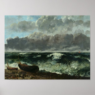 Het Stormy Zee of, The Wave, 1870 Poster