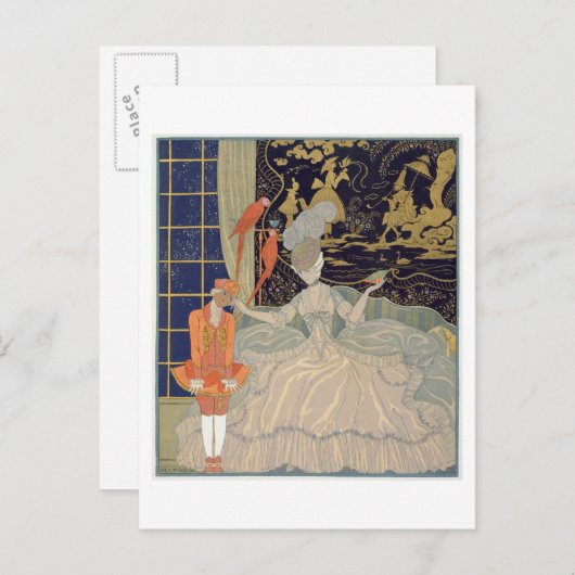 Het straffen van de Pagina (kleurenlitho) Briefkaart (Voorkant / Achterkant)