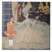 Het straffen van de Pagina (kleurenlitho) Tegeltje (Voorkant)