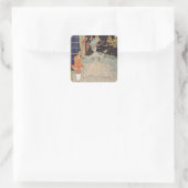 Het straffen van de Pagina (kleurenlitho) Vierkante Sticker (Tas)