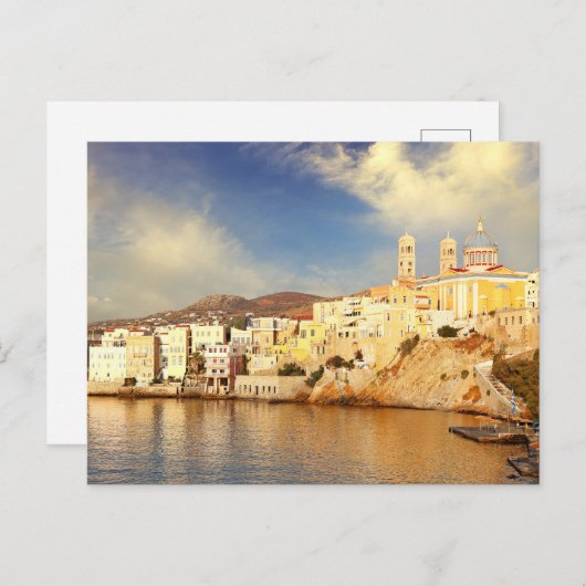 Het strand Agios Nikolaos op het eiland Syros Briefkaart (Voorkant / Achterkant)