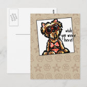 Het Strand Babe van Yorkie wenst hier u Briefkaart (Voorkant / Achterkant)
