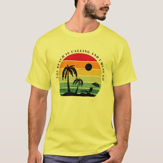 Het strand belt en ik moet weg. t-shirt (Voorkant)